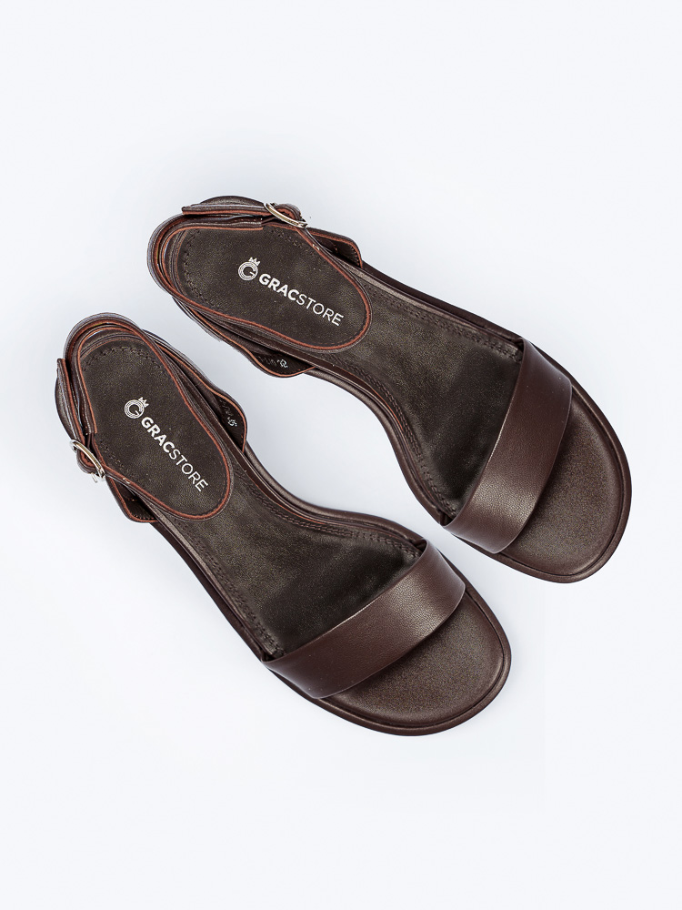 Босоножки женские, арт F8621-4-Y10, натуральная кожа, цвет кор.