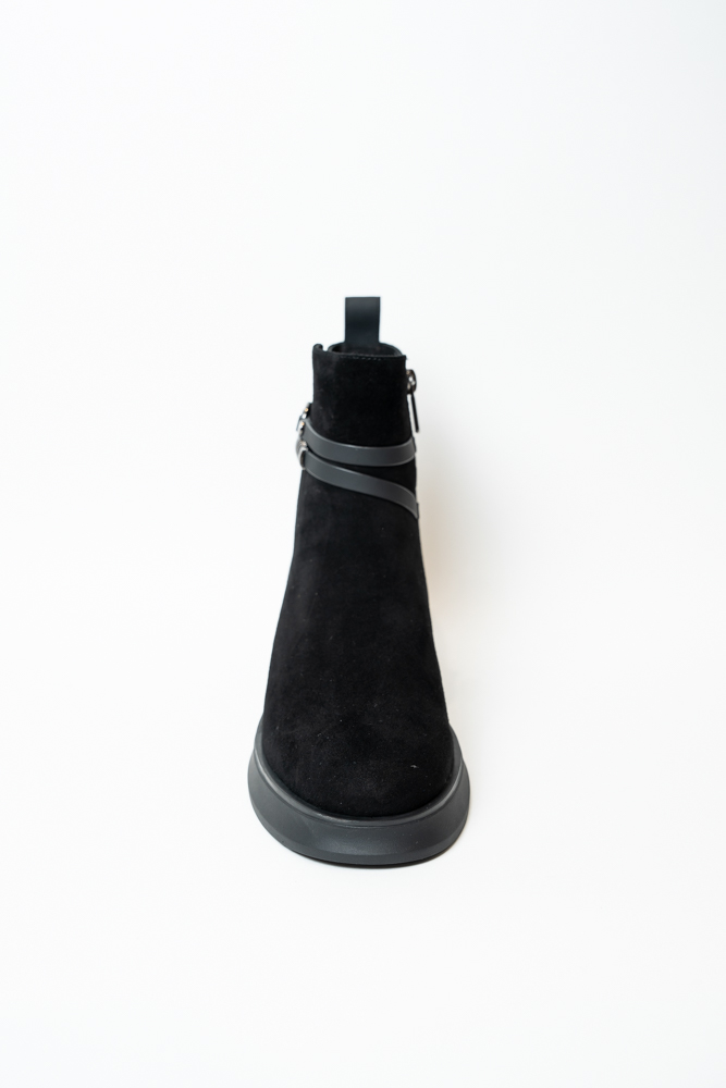Ботинки женские, арт 1F7372-0306-00H6G, натуральная замша, цвет черн.
