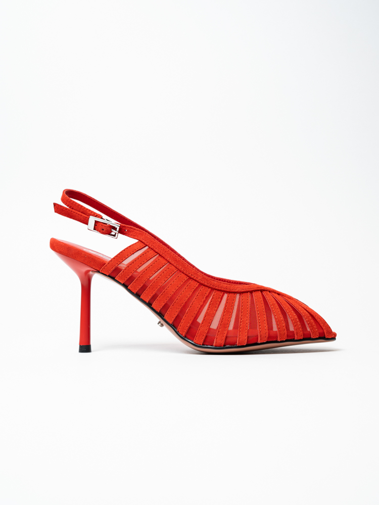 Босоножки женские, арт TY2277-1-3, натуральная замша/текстиль, цвет красн.