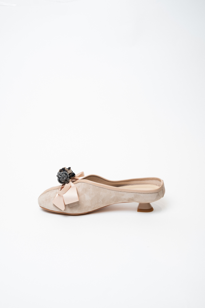 Сабо женские, арт 111-496/5-016, натуральная замша, цвет беж.