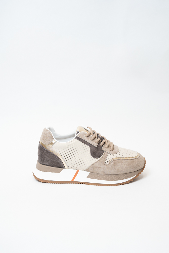 Кроссовки женские, арт A20260289-5, натуральная кожа/замша, цвет беж.