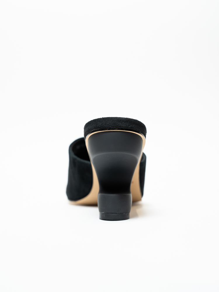 Сабо женские, арт 312-651, натуральная замша, цвет черн.