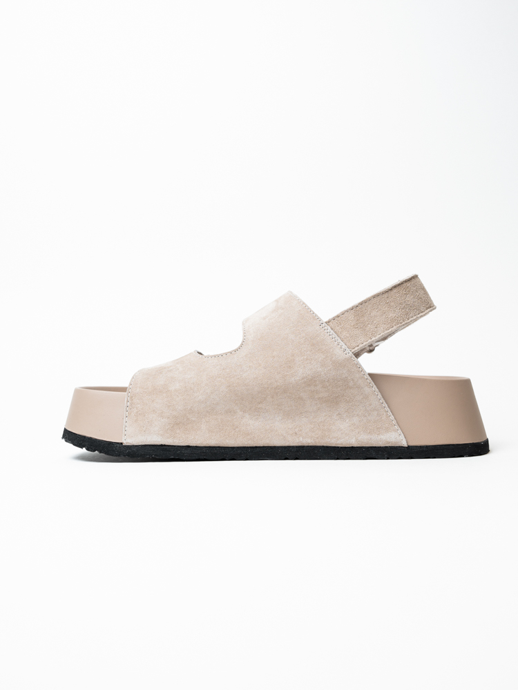 Босоножки женские, арт K-L-T276-013, натуральная замша, цвет беж.