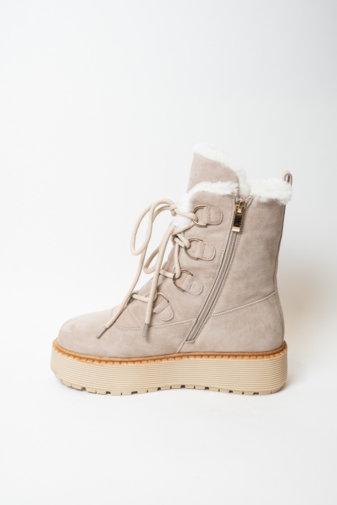 Ботинки женские, арт 4KM240-EB696-W64, натуральная замша, цвет беж.