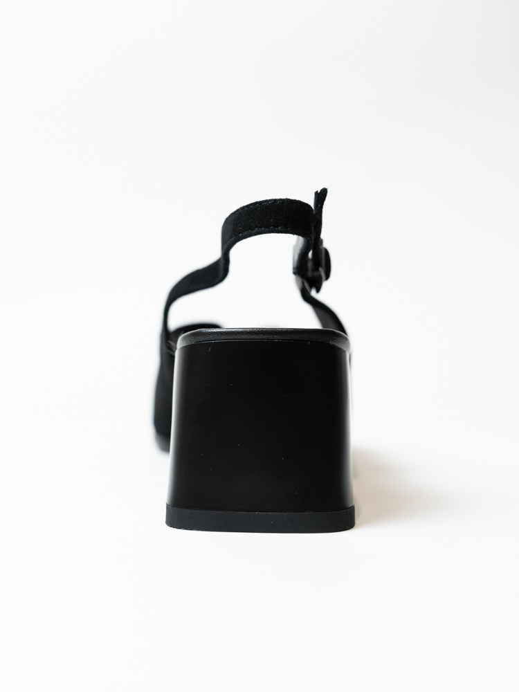 Босоножки женские, арт B4273-60H-R055Y2, натуральная замша, цвет черн.