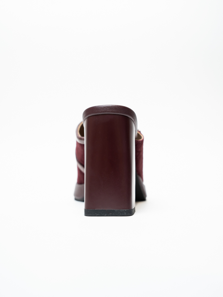 Сабо женские, арт 4F5036-1255-C389H, натуральная замша, цвет бордо.