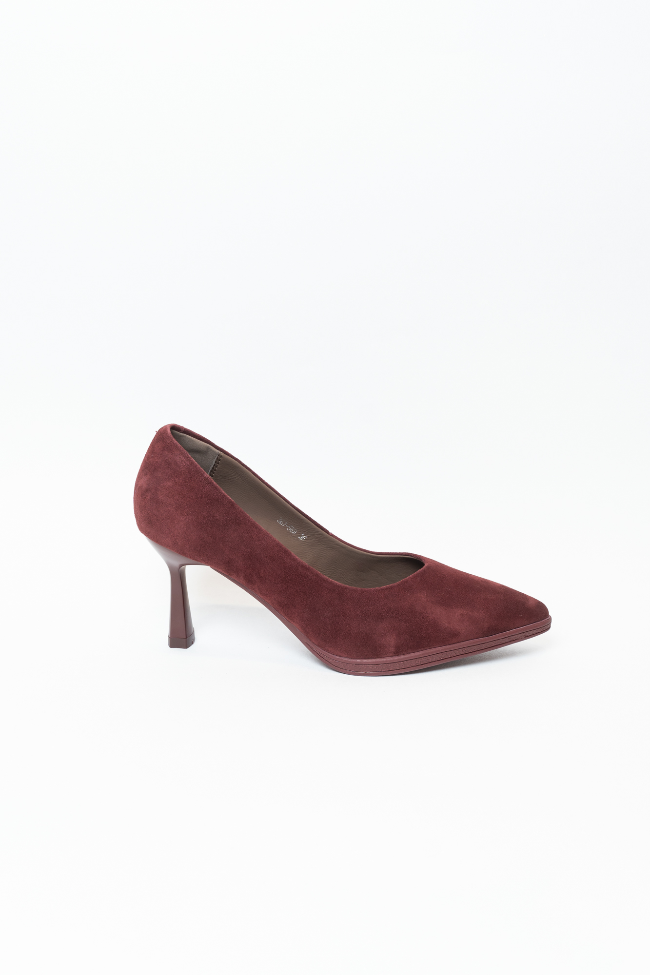 Туфли женские, арт 367-588, натуральная замша, цвет бордо.