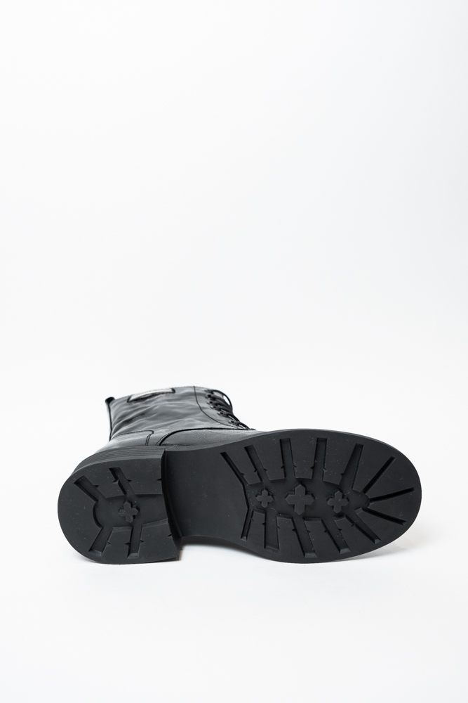 Ботинки женские, арт K107-021-JM, натуральная кожа, цвет черн.