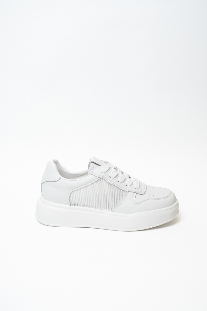 Кроссовки женские, арт LS20257-11-B, натуральная кожа/текстиль, цвет бел.