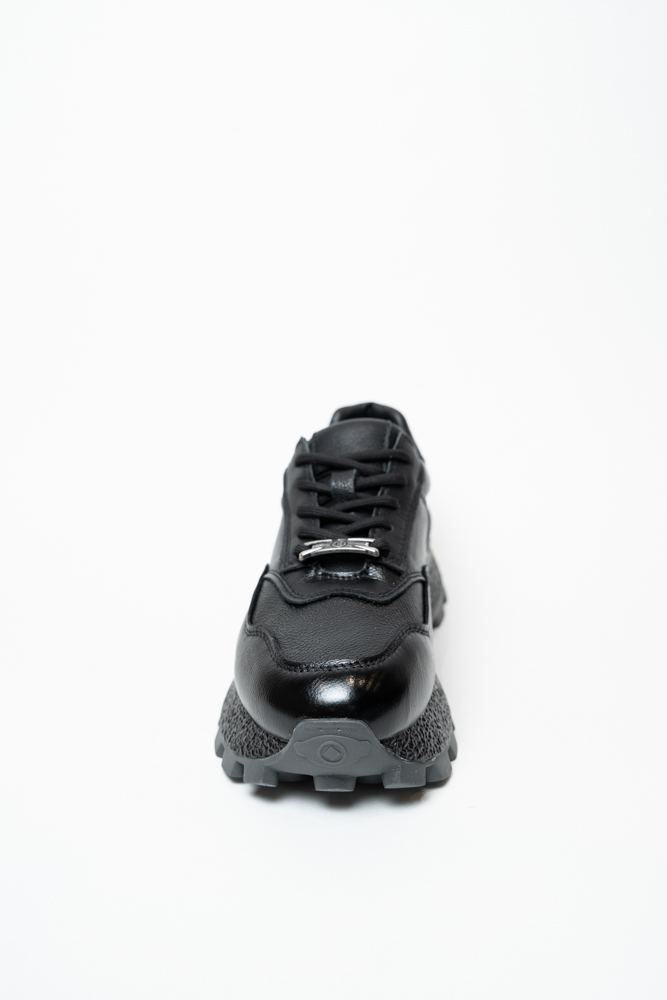 Кроссовки женские, арт JV801012, натуральная кожа, цвет черн.