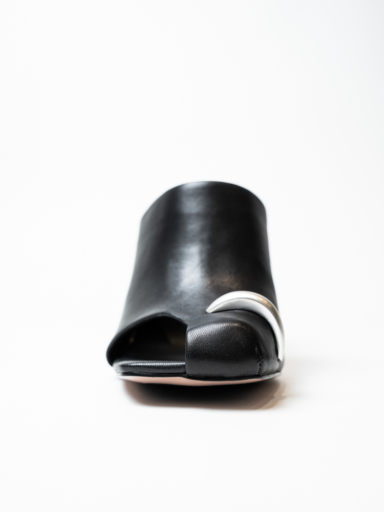 Сабо женские, арт ZX681D-836-1, натуральная кожа, цвет черн.