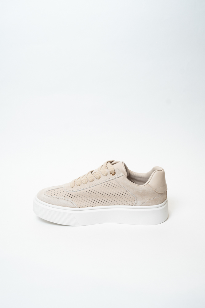 Кроссовки женские, арт 6-636-4, натуральная кожа/замша, цвет беж.