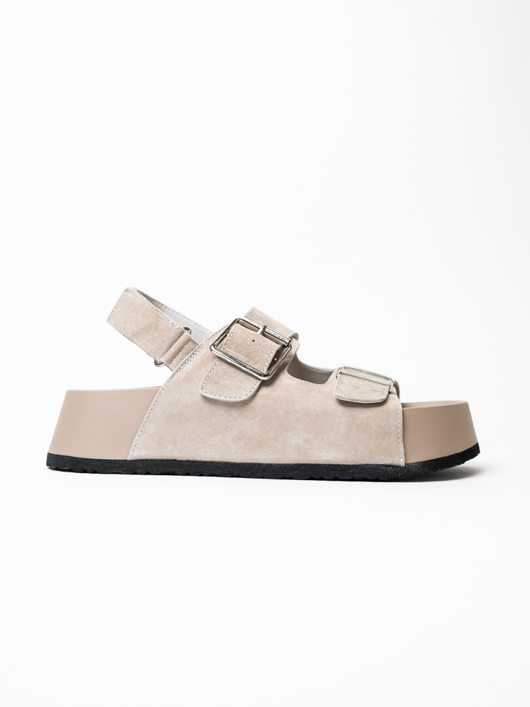 Босоножки женские, арт K-L-T276-013, натуральная замша, цвет беж.