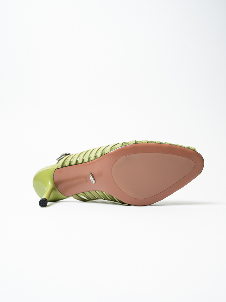 Босоножки женские, арт TY2277-1-2, натуральная замша/текстиль, цвет зел.