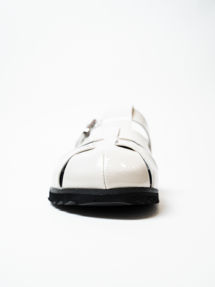 Сабо женские, арт L503-M, натуральная лакированная кожа, цвет молочн.