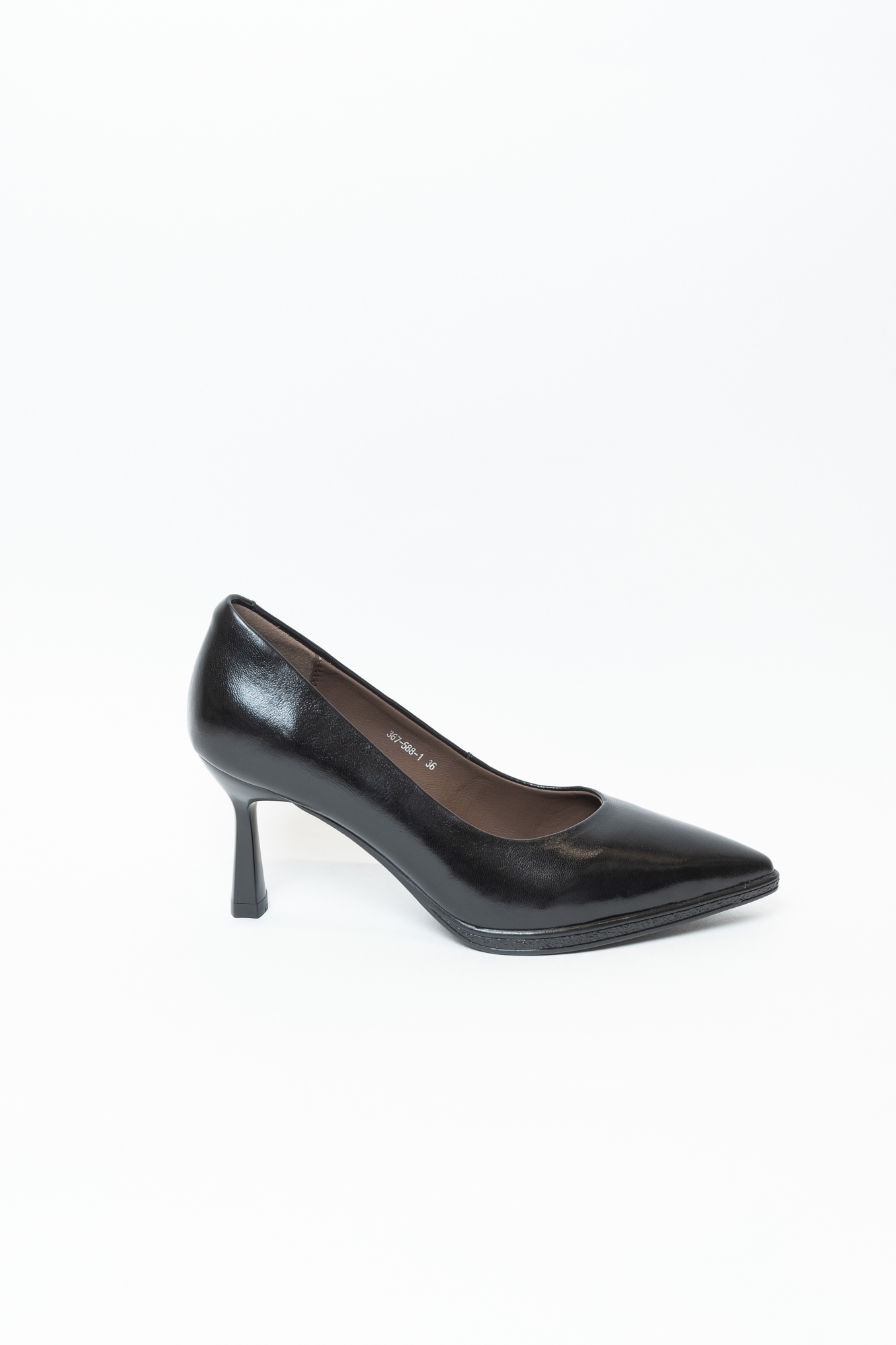 Туфли женские, арт 367-588-1, натуральная кожа, цвет черн.