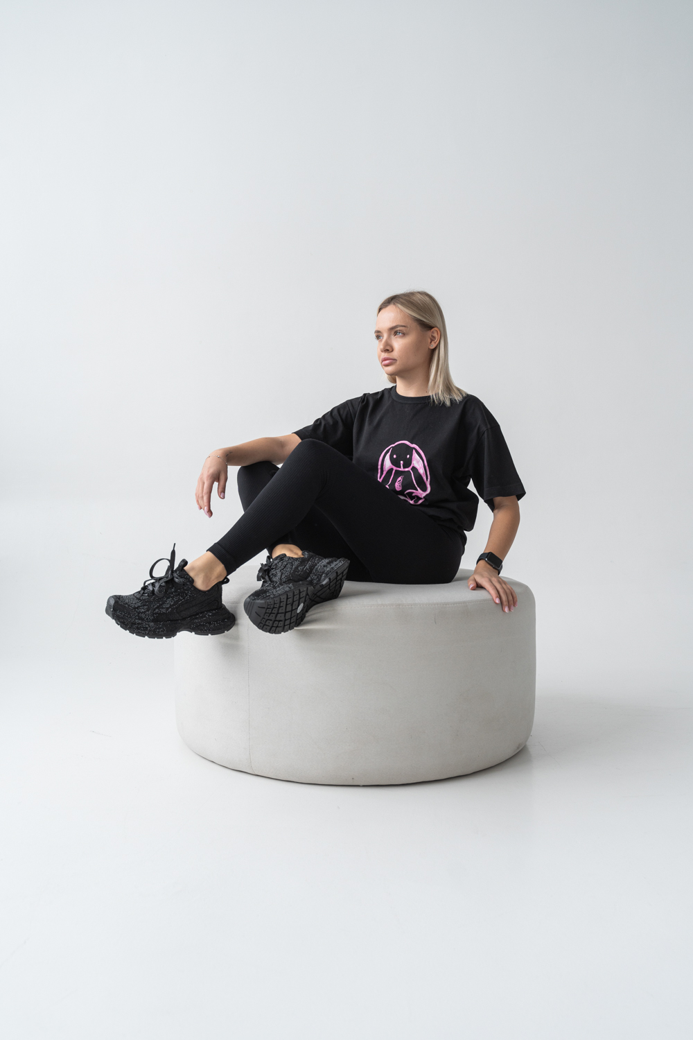 Кроссовки женские, арт 610-1, натуральная кожа, цвет черн.