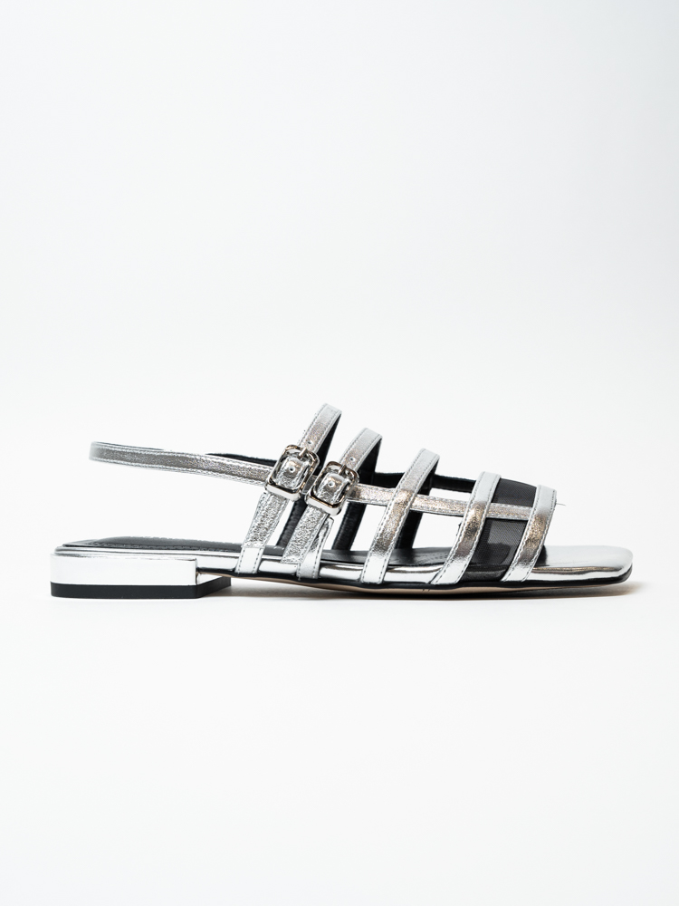 Босоножки женские, арт 113-538/5-7/8-0/8, натуральная кожа, цвет сереб.