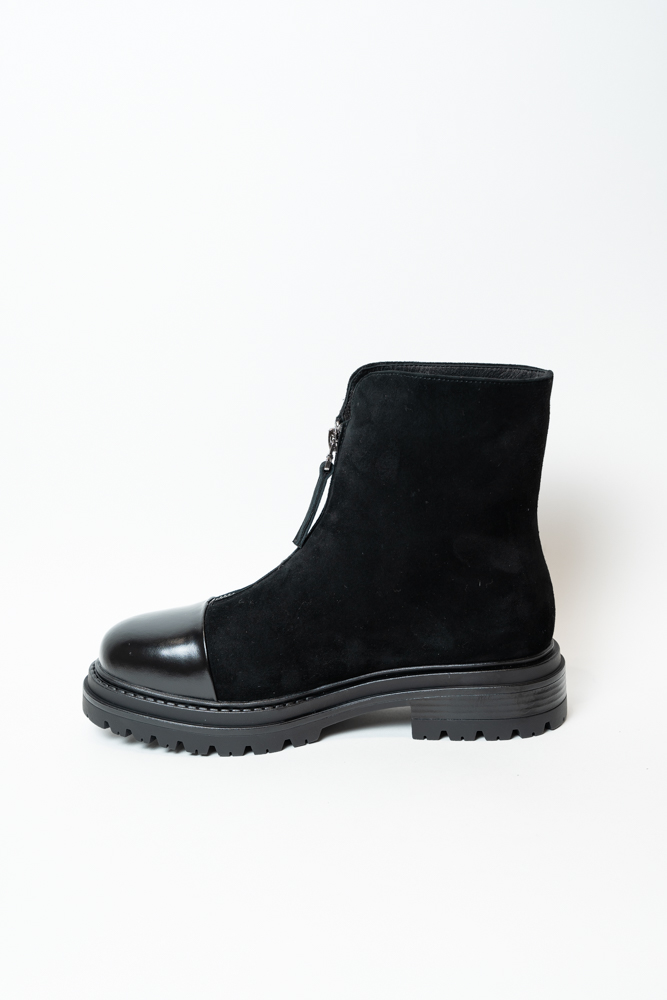 Ботинки женские, арт 18A228-L83M-M04, натуральная замша, цвет черн.