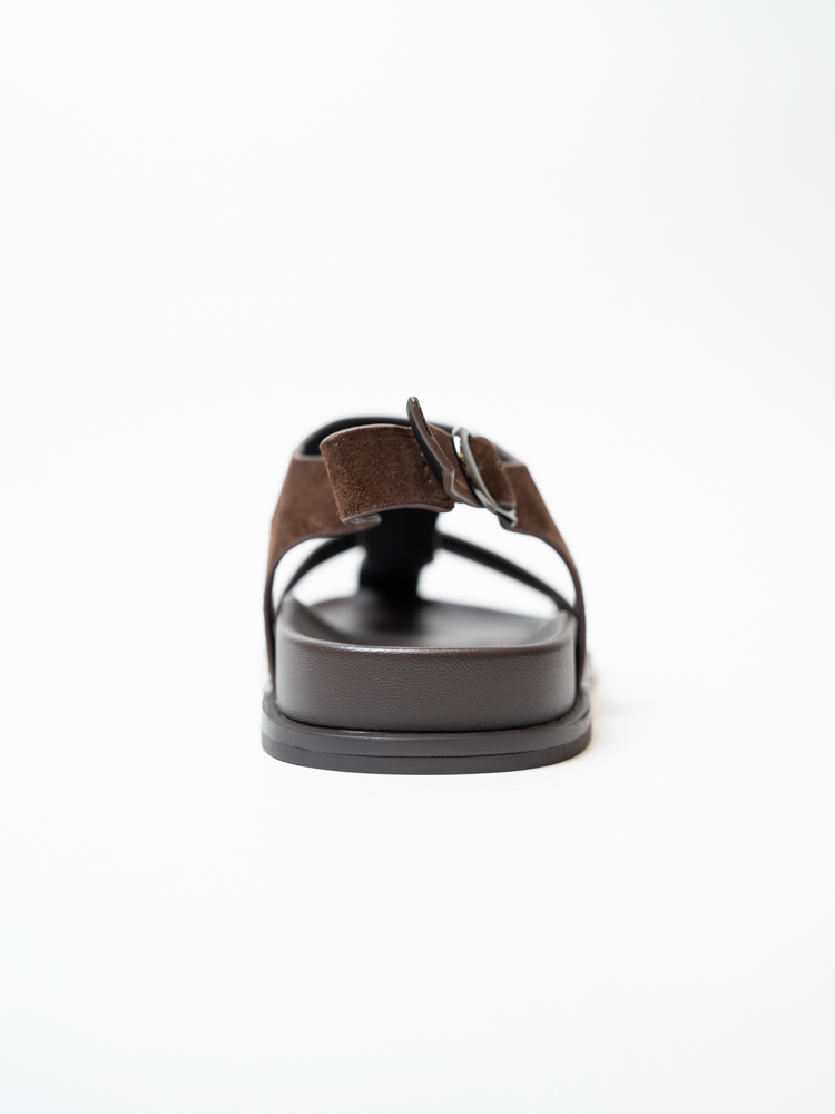 Босоножки женские, арт K-L-S2025-31, натуральная замша, цвет кор.