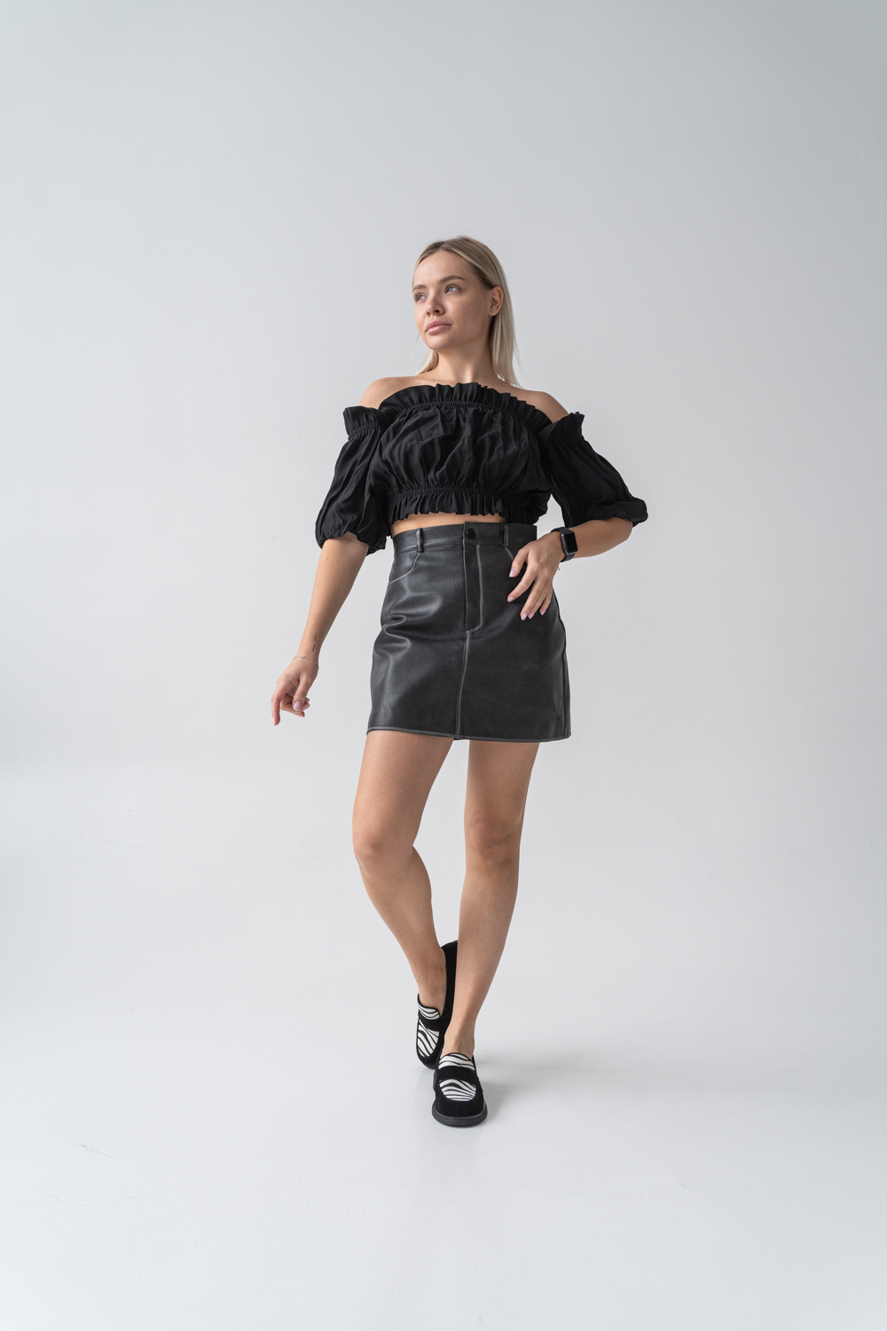 Туфли женские, арт PW3452-21964-4, натуральная кожа, цвет черн.