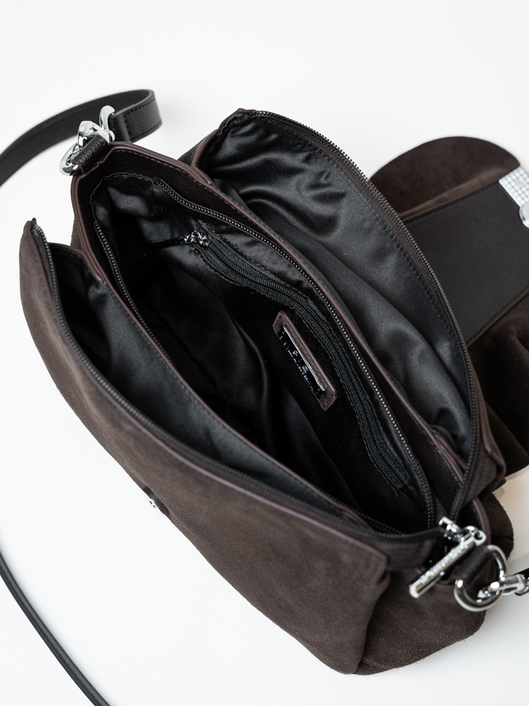 Сумка женская, арт 2407, натуральная замша, цвет кор .