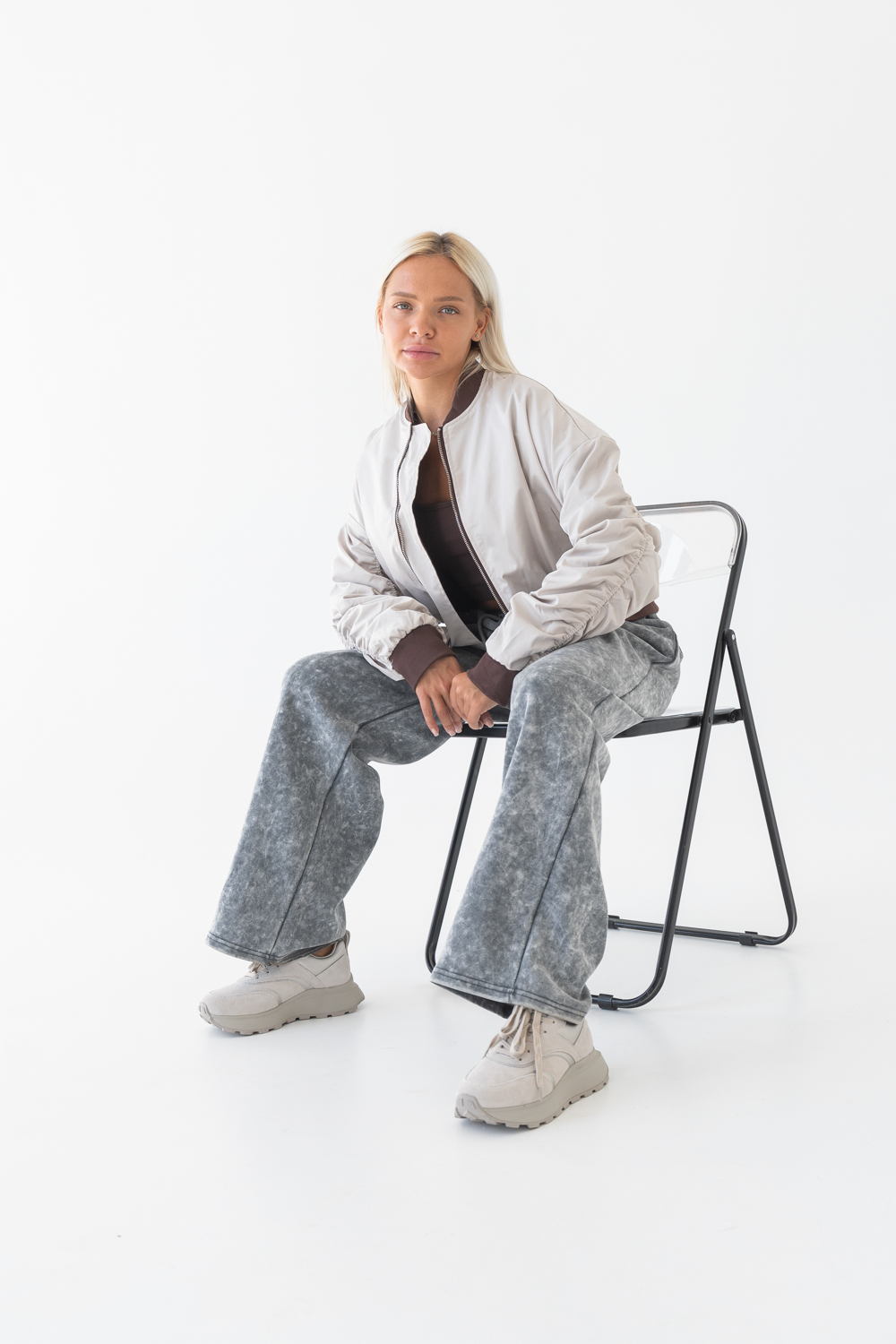 Кроссовки женские, арт K-YD-10005-3,натуральная замша, цвет сер.