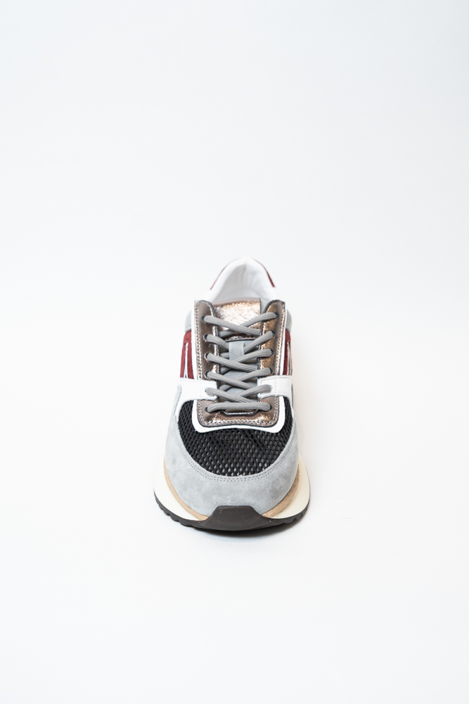 Кроссовки женские, арт AS928-W278-4, натуральная замша/текстиль, цвет сер.