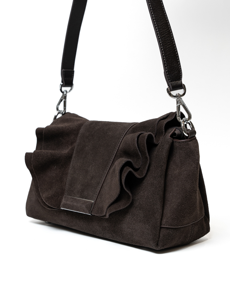 Сумка женская, арт 2407, натуральная замша, цвет кор .