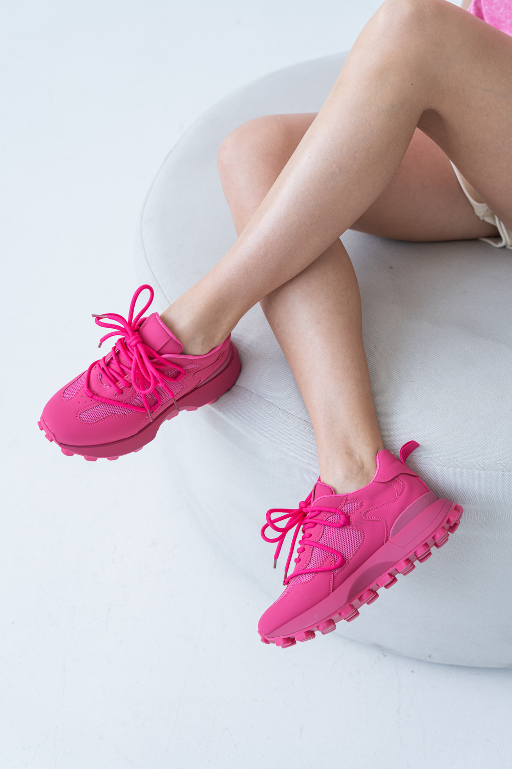 Кроссовки женские, арт LS9162-1-F, натуральная кожа/ текстиль, цвет роз.