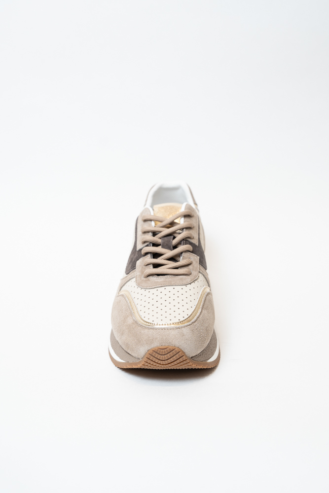 Кроссовки женские, арт A20260289-5, натуральная кожа/замша, цвет беж.