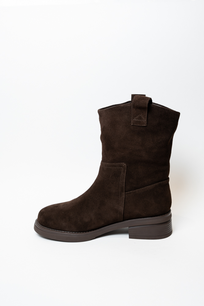 Ботинки женские, арт K395-600-BM, натуральная замша, цвет кор.