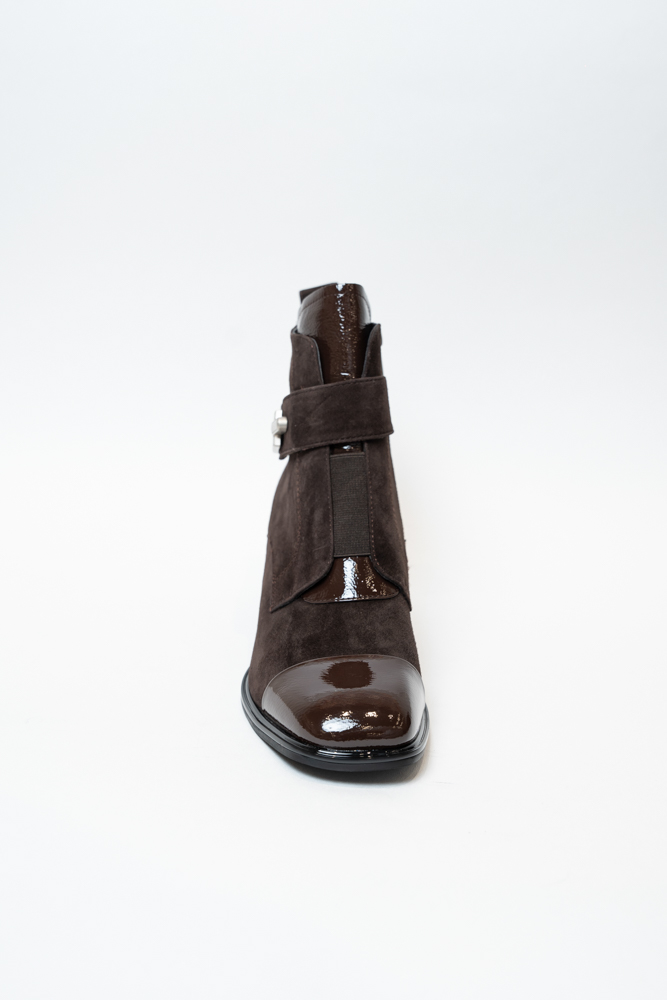 Ботинки женские, арт 4F5666-0806-C3007B, натуральная замша, цвет кор.