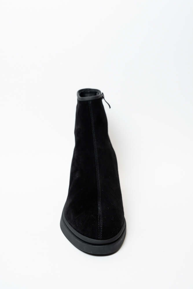 Ботинки женские, арт K76-633-2NM, натуральная замша, цвет черн.