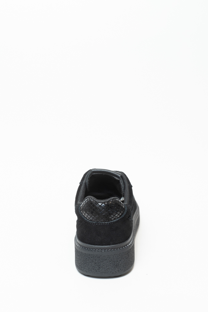 Кроссовки женские, арт K-YD-7270-1-R001, натуральная замша, цвет черн.