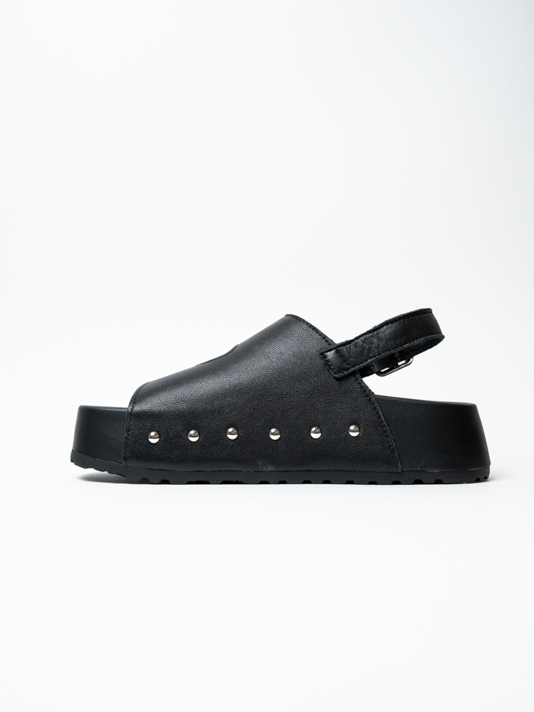 Босоножки женские, арт ZMW202506BP, натуральная кожа, цвет черн.