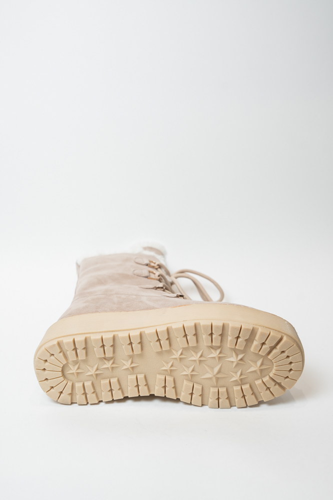 Ботинки женские, арт 4KM240-EB696-W64, натуральная замша, цвет беж.