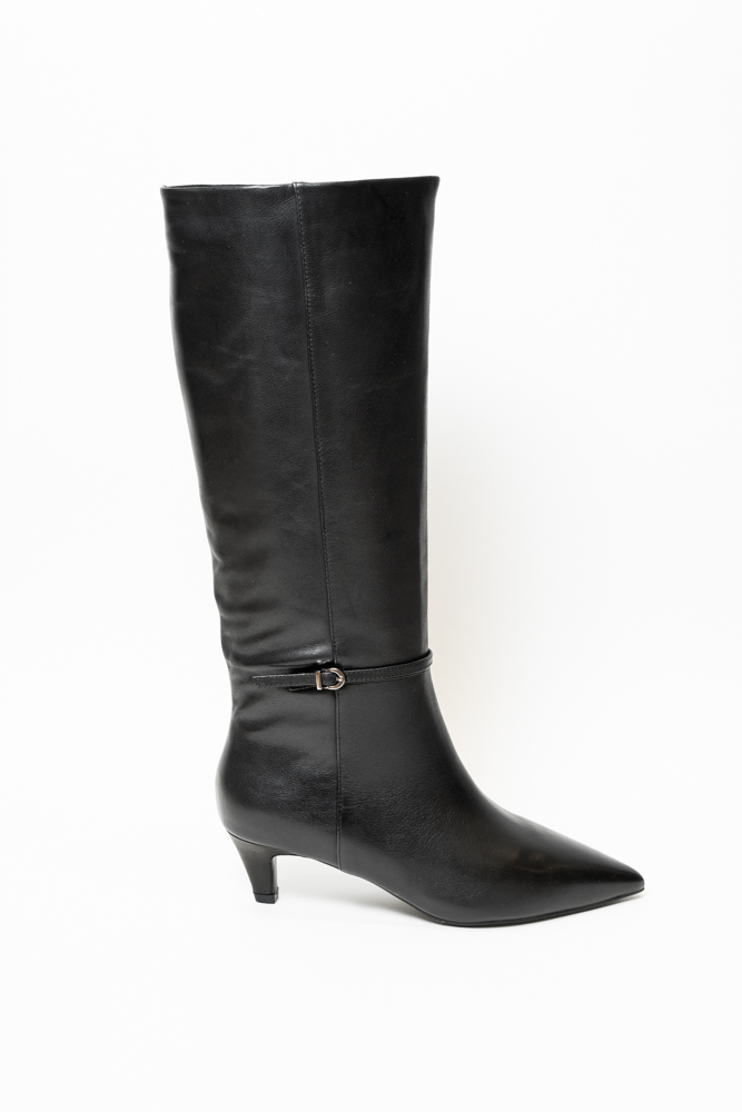 Сапоги женские, арт K525-807-2, натуральная кожа, цвет черн.