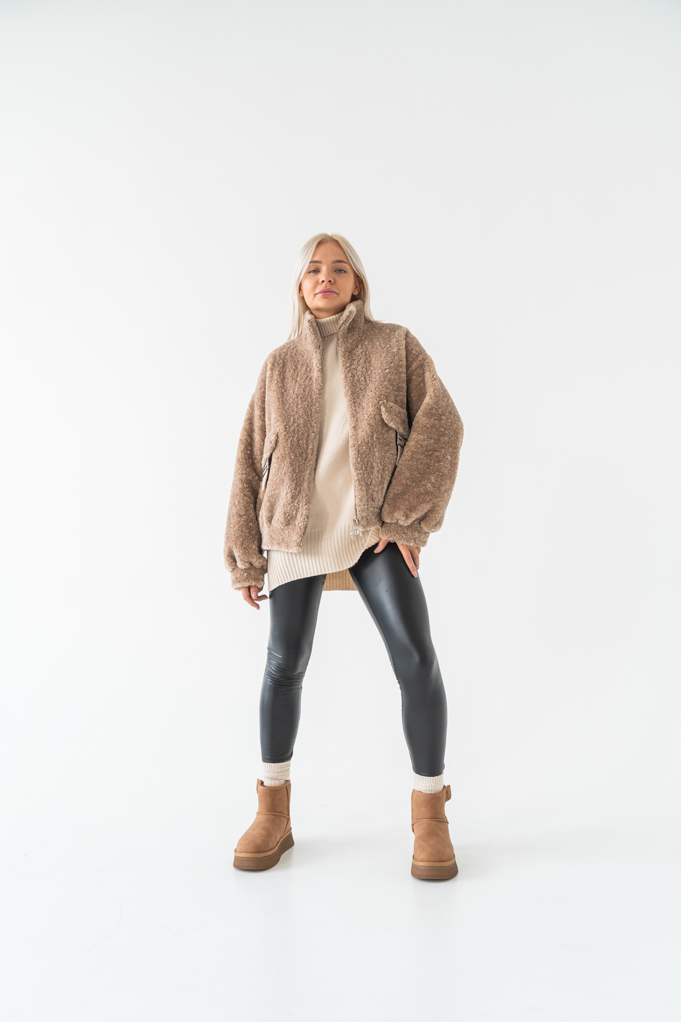 Ботинки женские, арт M2263M-5-T, натуральная кожа, цвет кор.