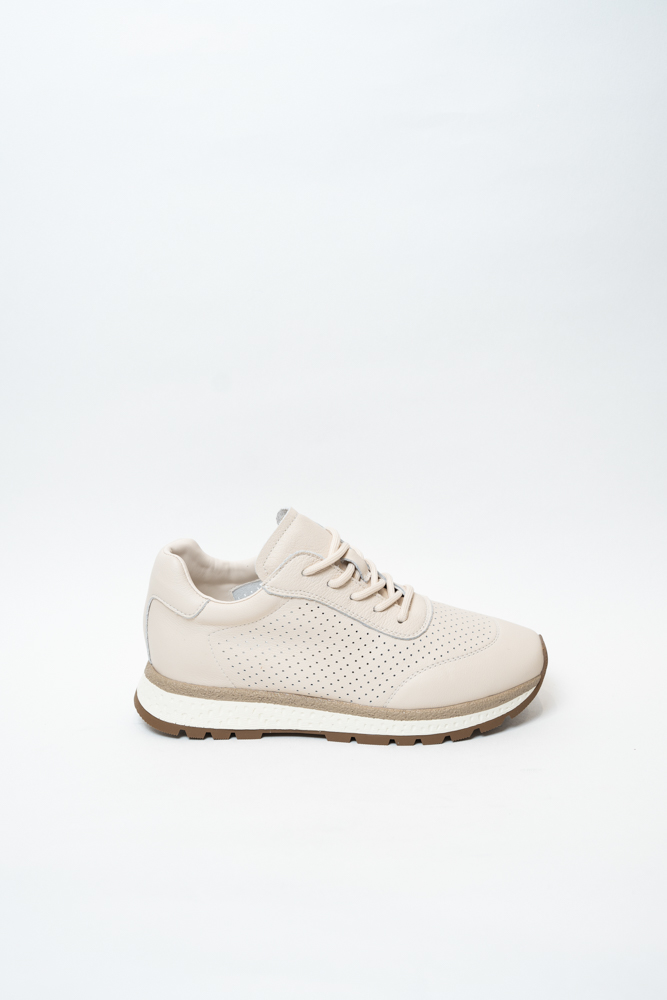 Кроссовки женские, арт AS932-Z297-15, натуральная кожа, цвет беж.