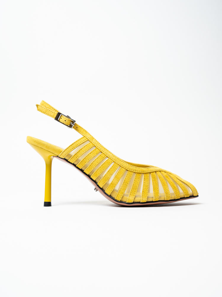 Босоножки женские, арт TY2277-1-5, натуральная замша/текстиль, цвет желт.