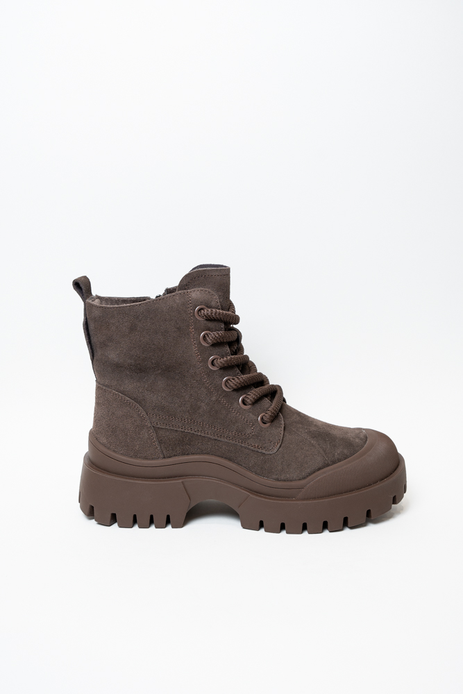 Ботинки женские, арт 9161-2F-R402, натуральная замша, цвет кор.