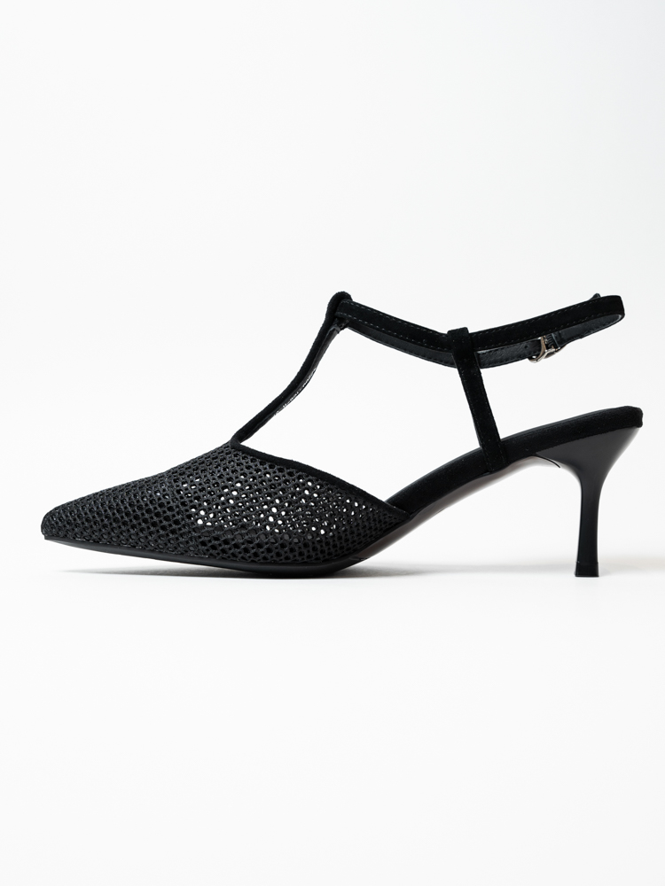 Босоножки женские, арт M2288-108-H, натуральная кожа/текстиль, цвет черн.