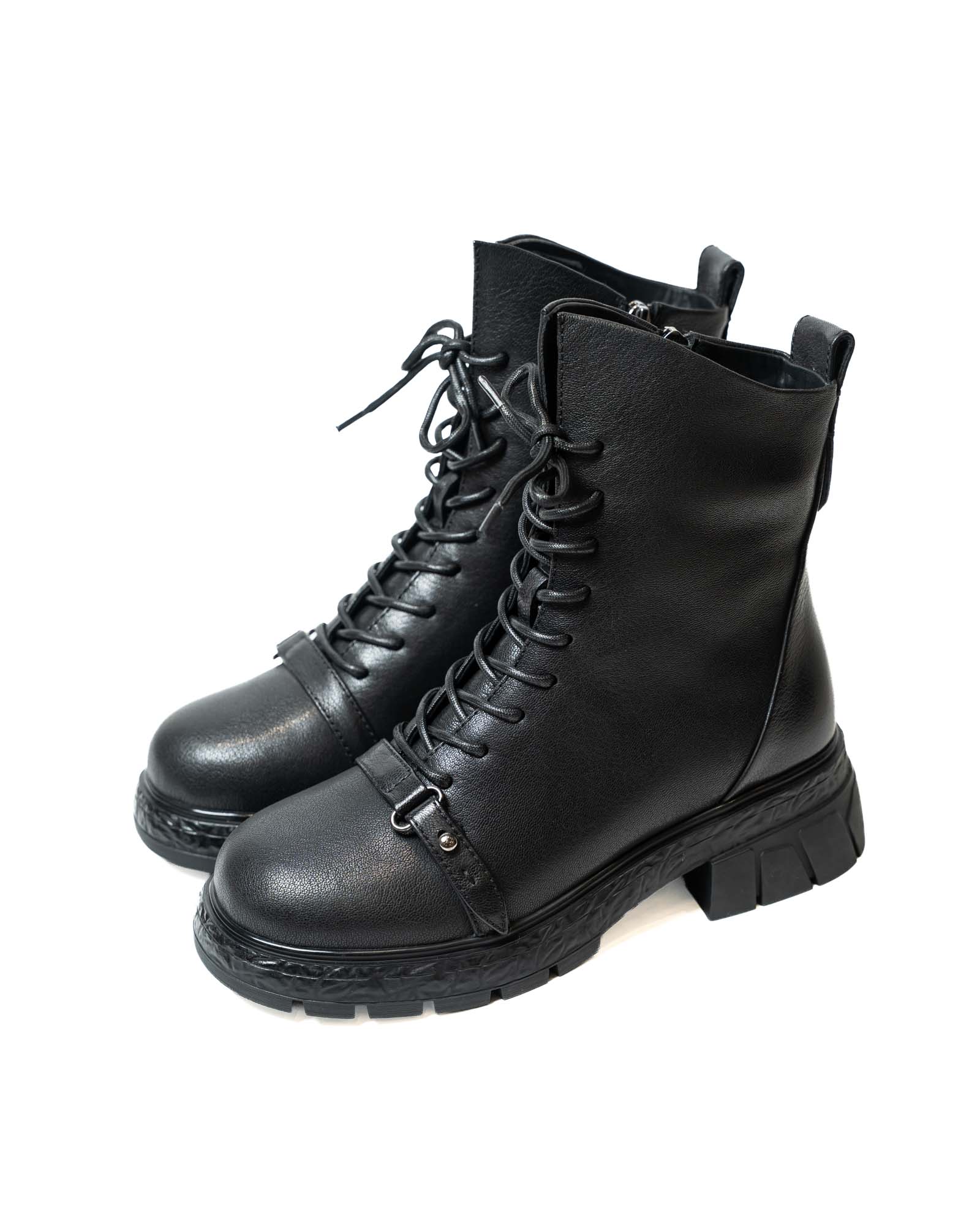 Ботинки женские, арт JA853-S1031-2130ZM, натуральная кожа, цвет черн.