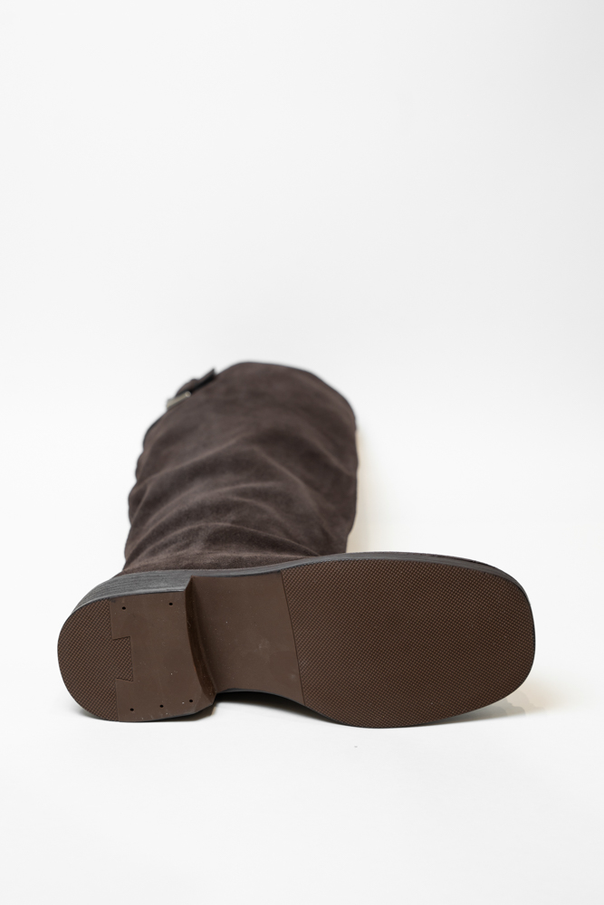 Сапоги женские, арт Q5C57901-1, натуральная замша, цвет кор.