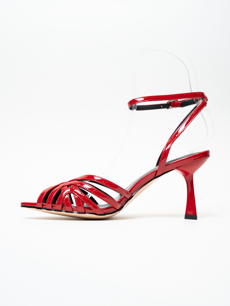 Босоножки женские, арт 6155-312-382D, искусственная лакированная кожа, цвет красн.