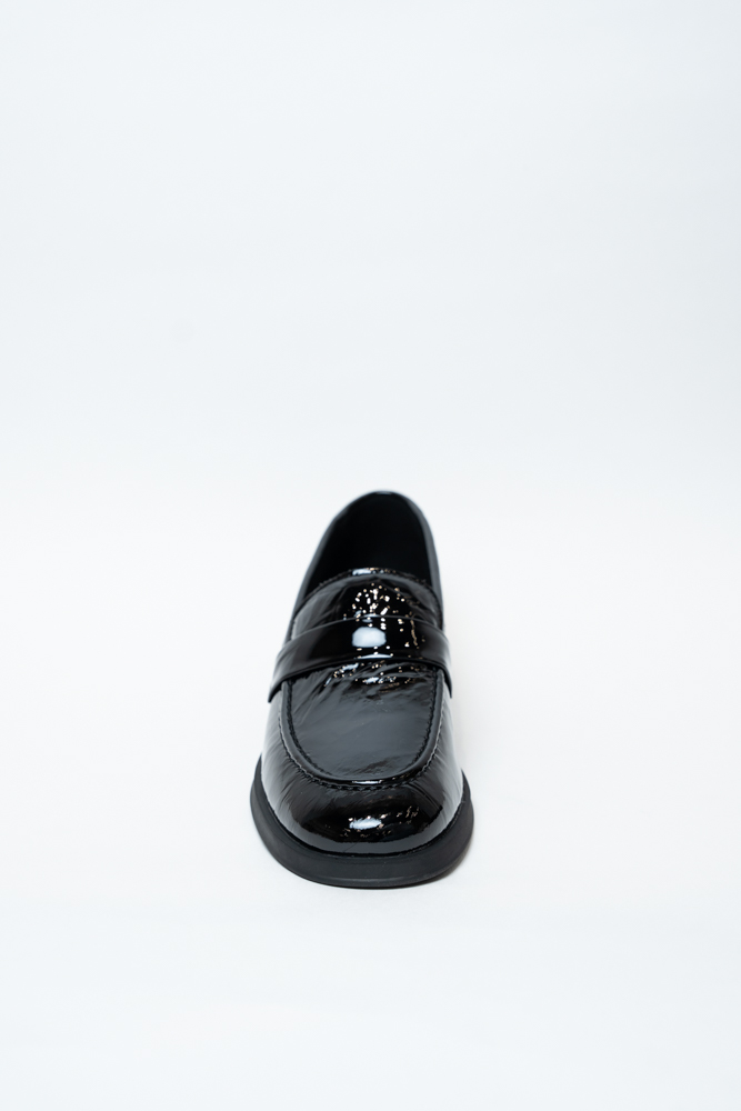 Туфли женские, арт Q168-H, натуральная лакированная кожа, цвет черн.