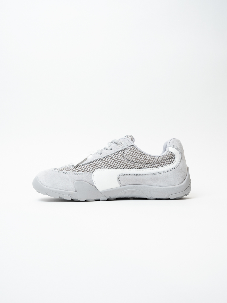 Кроссовки женские, арт 10-1137-3, натуральная замша/текстиль, цвет сер.