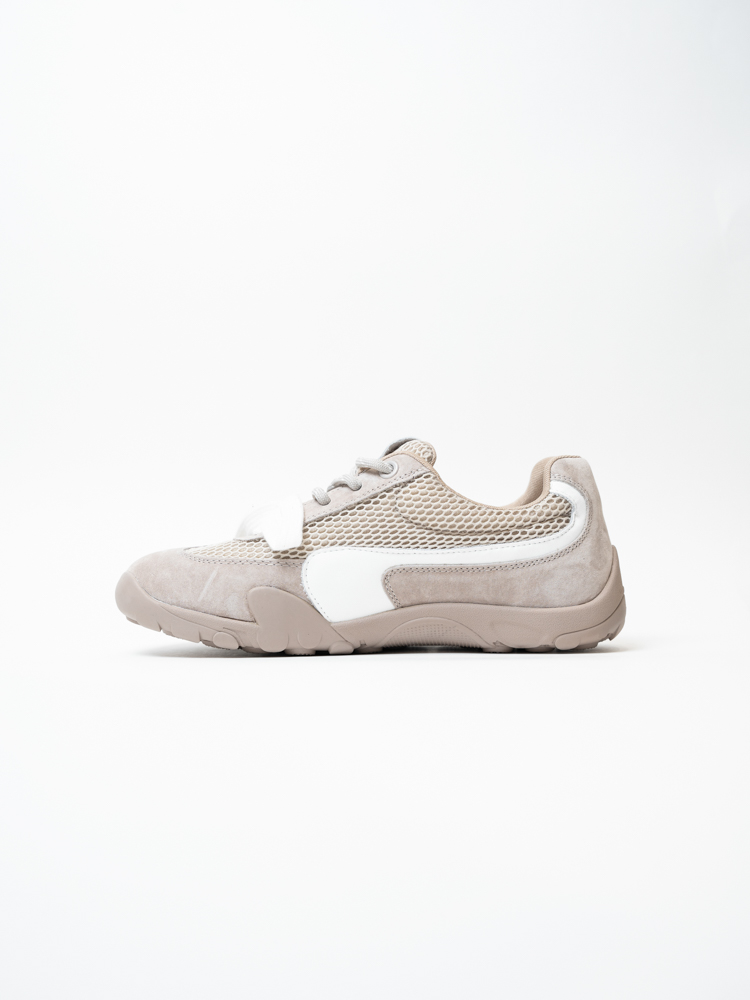 Кроссовки женские, арт 10-1137-4, натуральная замша/текстиль, цвет беж.