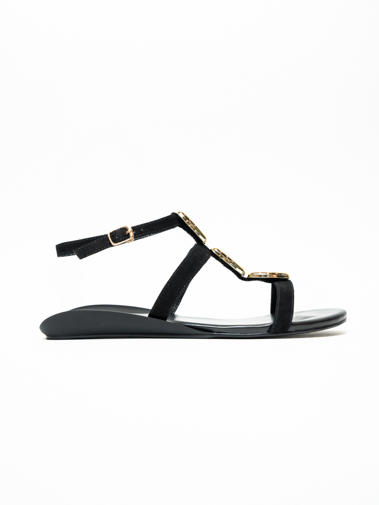 Босоножки женские, арт 111-421/5-016, натуральная замша, цвет черн.